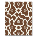 Brown White Lattice Floral Detail Rug