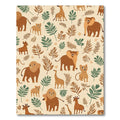Safari Animals Foliage Autumn Palette Rug