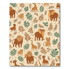 Safari Animals Foliage Autumn Palette Rug