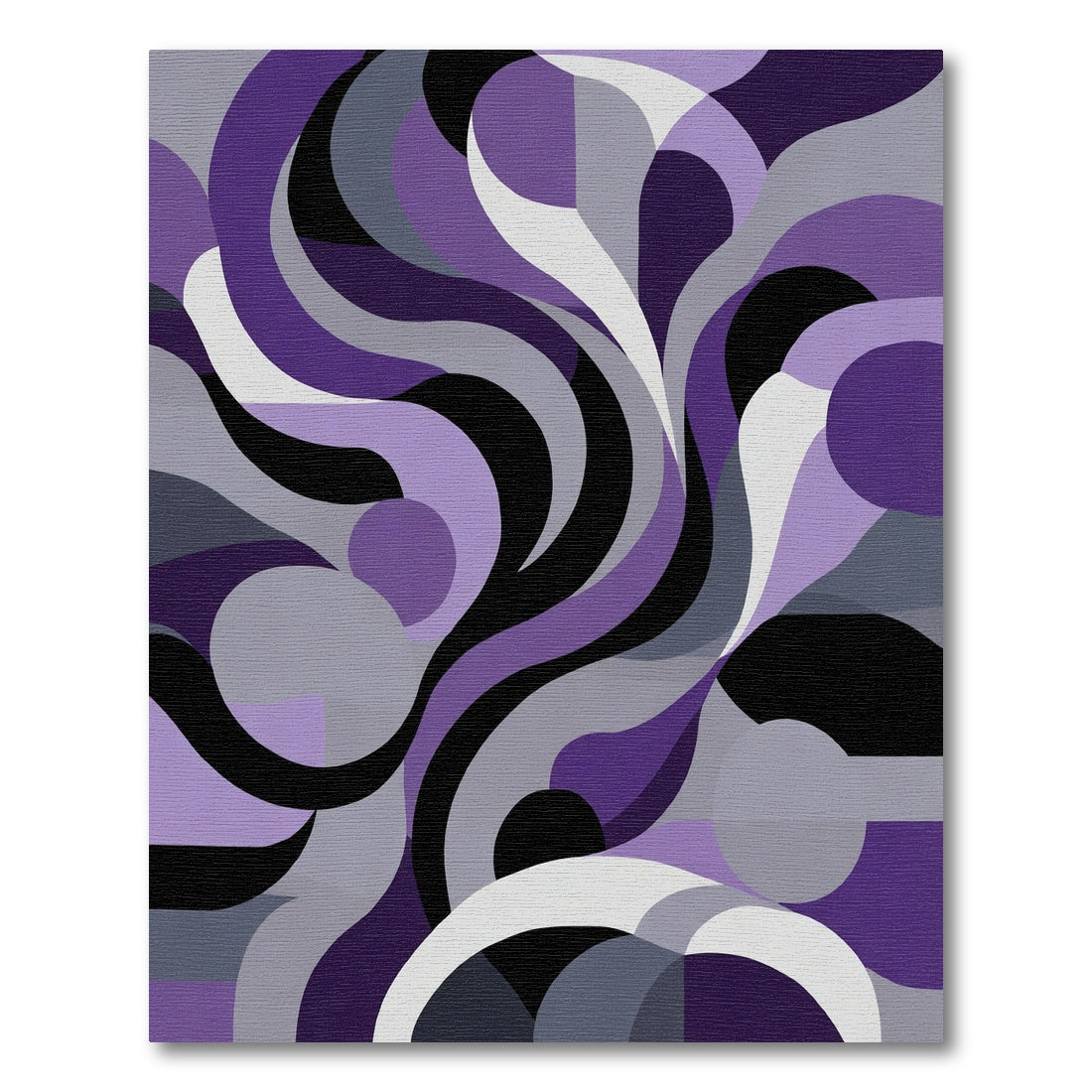 Purple Gray Abstract Swirl Composition Rug