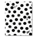 Black White Polka Dot Floral Whimsical Rug