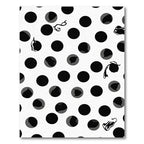 Black White Polka Dot Floral Whimsical Rug