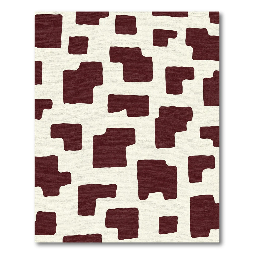 Brown and Cream Abstract Patchwork Rug