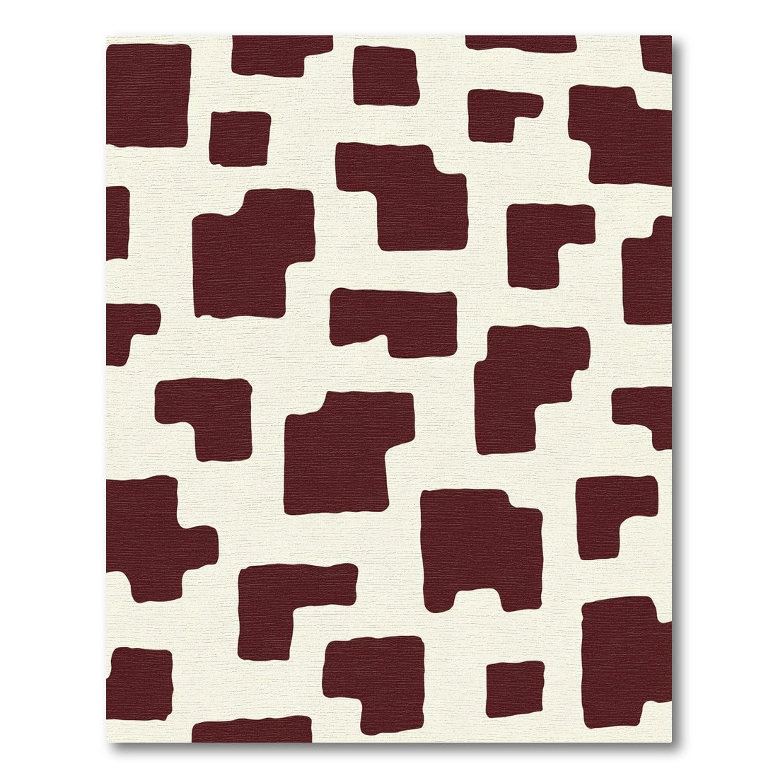 Brown and Cream Abstract Patchwork Rug