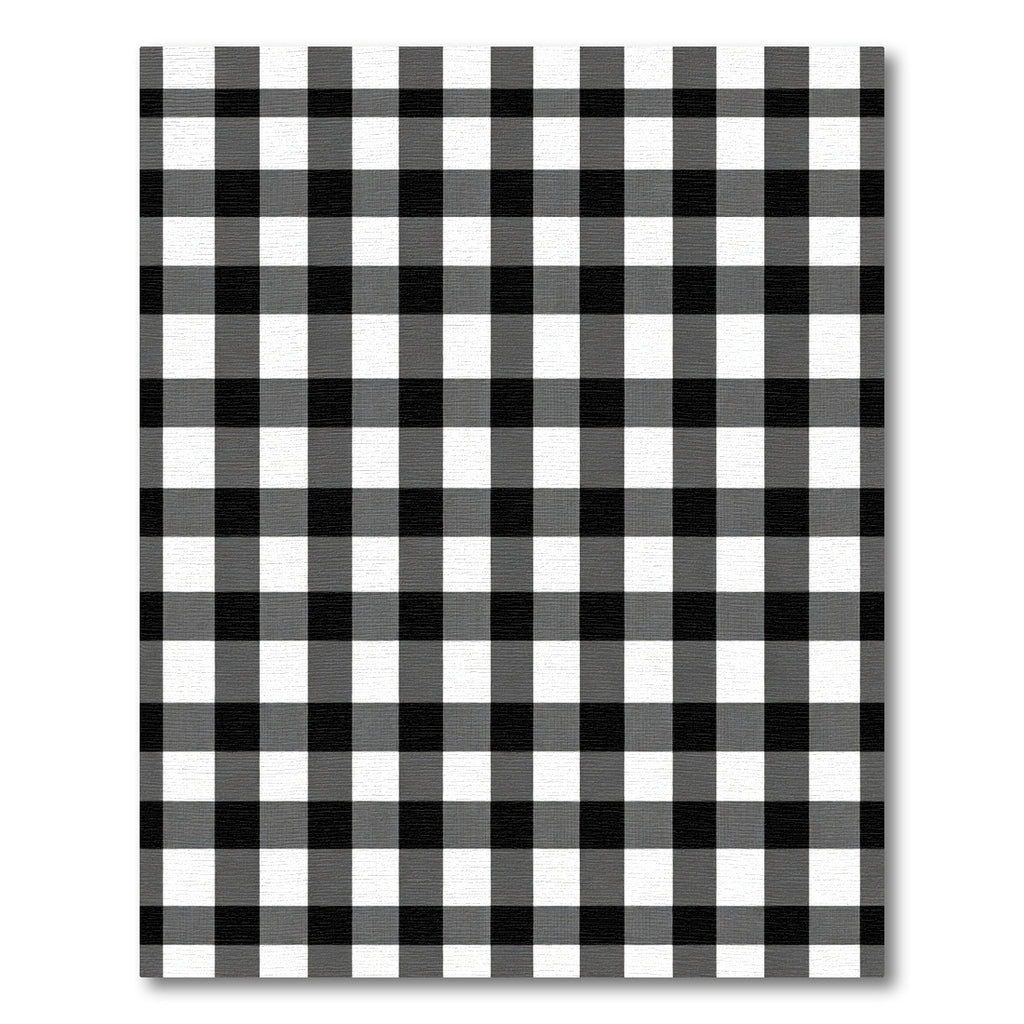 Classic Black White Gingham Lines Rug