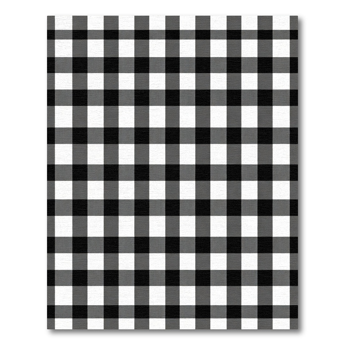 Classic Black White Gingham Lines Rug