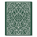 Intricate White Vine Mandala Emerald Rug