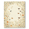 Whimsical Orange Butterfly Garden Bloom Rug