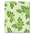 Light Green Floral Branch Pattern Rug