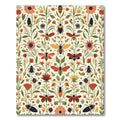 Whimsical Insect Garden Floral Arrangement Rug