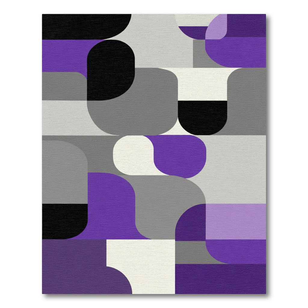 Abstract Modern Amethyst Geometric Rug