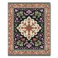 Crimson Floral Garden Medallion Rug