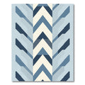 Modern Blue Chevron Block Rug