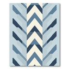 Modern Blue Chevron Block Rug
