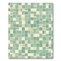 Mint Green Cream Tile Mosaic Rug