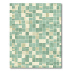 Mint Green Cream Tile Mosaic Rug