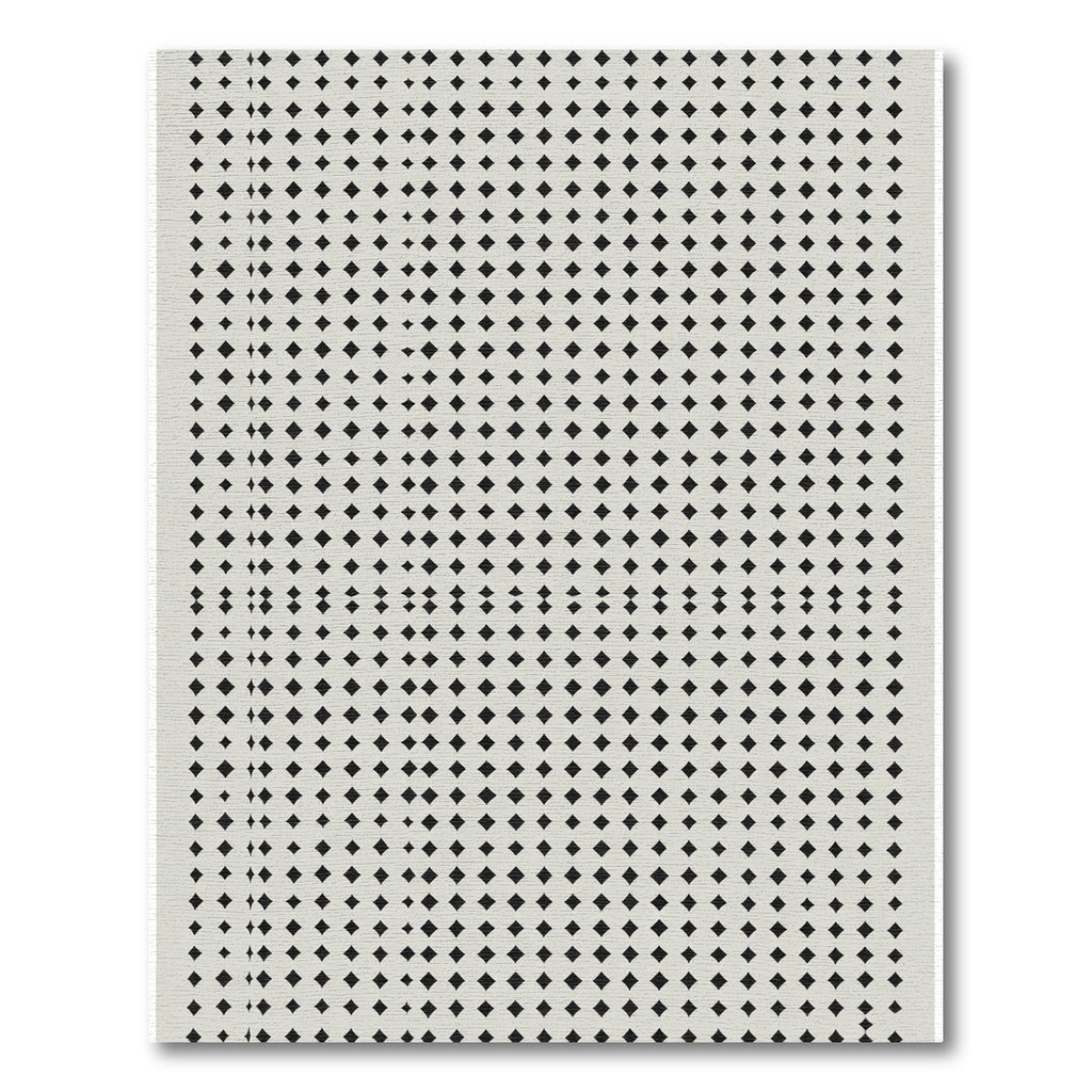 Minimal Grey Diamond Grid Rug