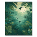 Emerald Jungle Birds Lush Canopy Rug