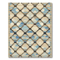 Geometric Diamond Shapes Blues Tans Rug