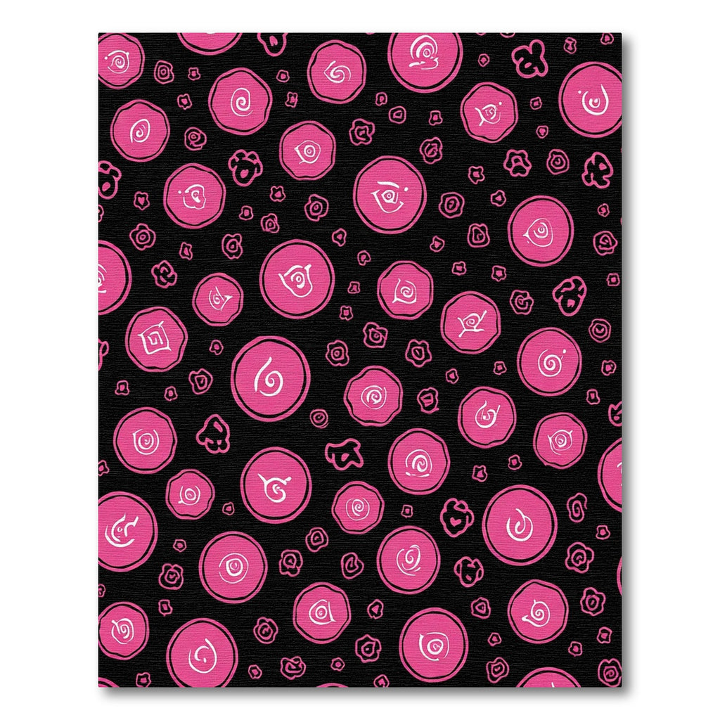 Pink Abstract Circles Swirls Rug