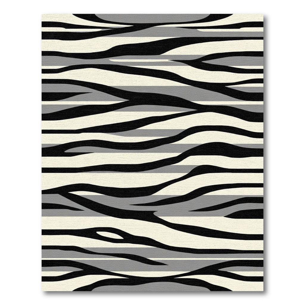 Modern Black Gray Stripe Abstraction Rug