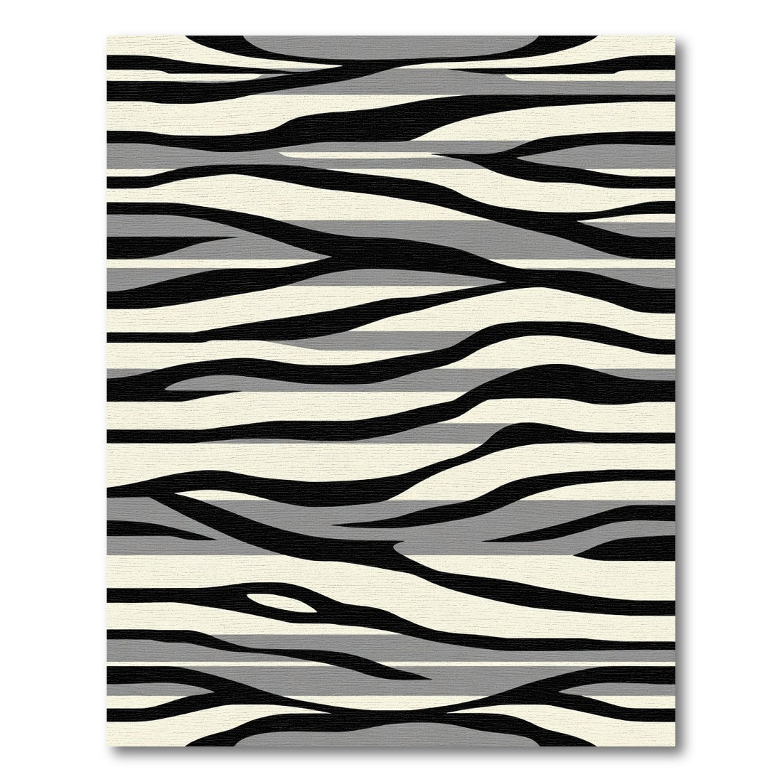 Modern Black Gray Stripe Abstraction Rug