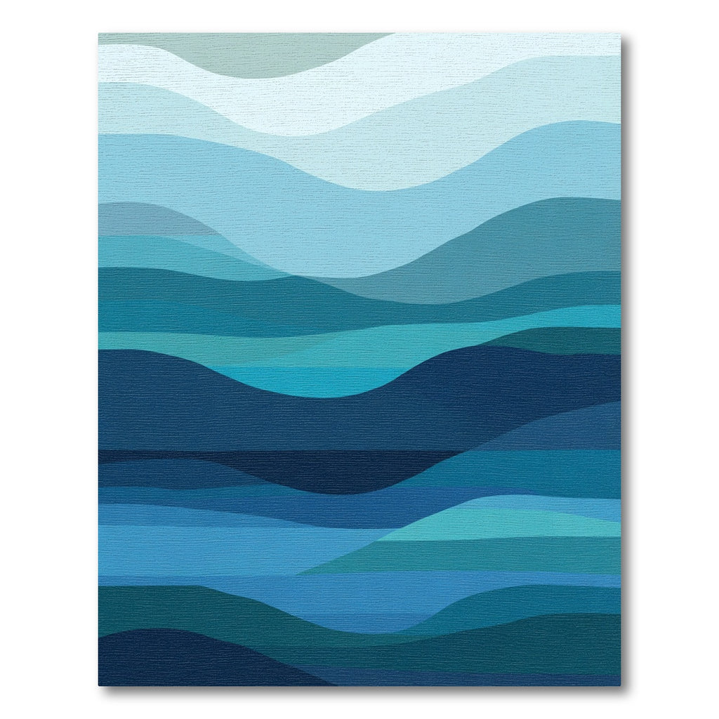 Oceanic Abstract Layered Wave Rug