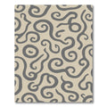 Cream Grey Swirls Organic Pattern Rug