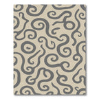 Cream Grey Swirls Organic Pattern Rug