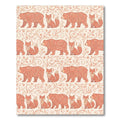 Salmon Folk Art Bear Fox Vine Repeat Rug