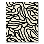 Abstract Black Ivory Organic Flow Rug