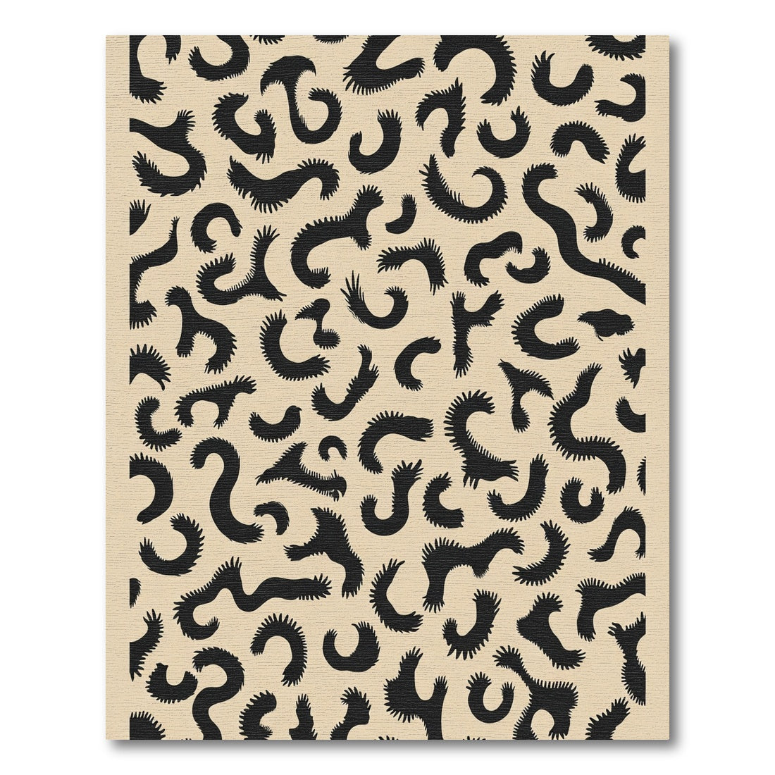 Abstract Black Organic Swirls Rug