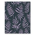 Lavender Fern Fronds Dark Background Rug