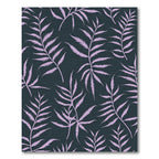 Lavender Fern Fronds Dark Background Rug