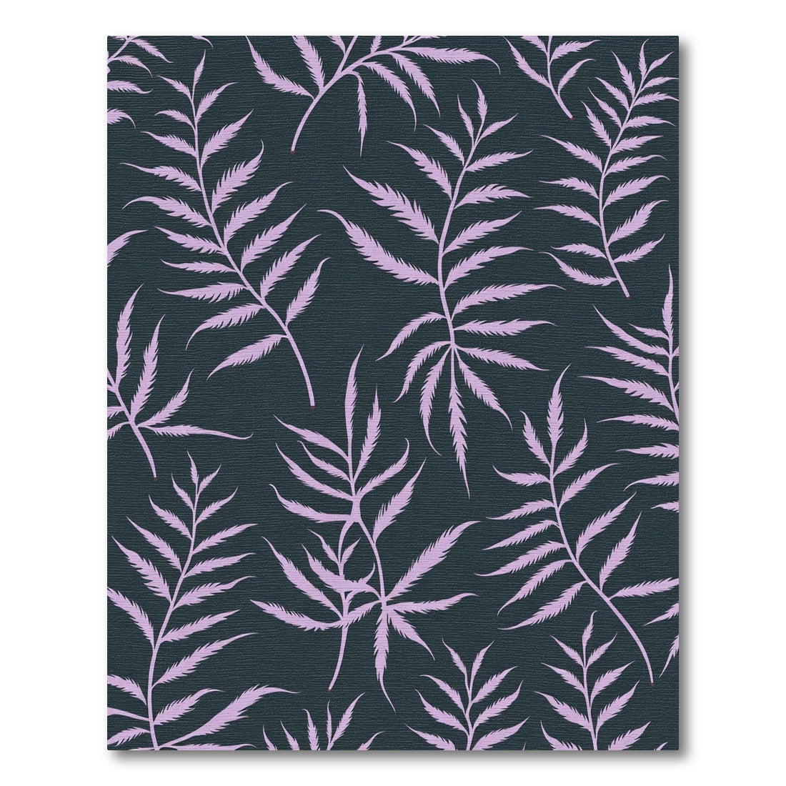 Lavender Fern Fronds Dark Background Rug