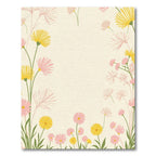 Soft Yellow Pink Floral Garden Rug