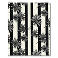 Monochrome Palm Frond Vertical Stripe Rug