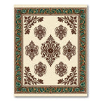 Rich Brown Cream Floral Damask Accents Rug