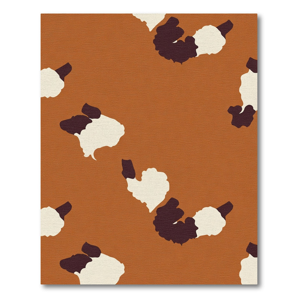 Terracotta Brown Abstract Camouflage Spots Rug