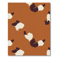 Terracotta Brown Abstract Camouflage Spots Rug