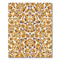 Golden Brown Floral Symmetry Rug