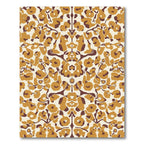 Golden Brown Floral Symmetry Rug