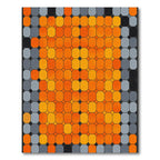 Vibrant Orange Geometric Grid Rug