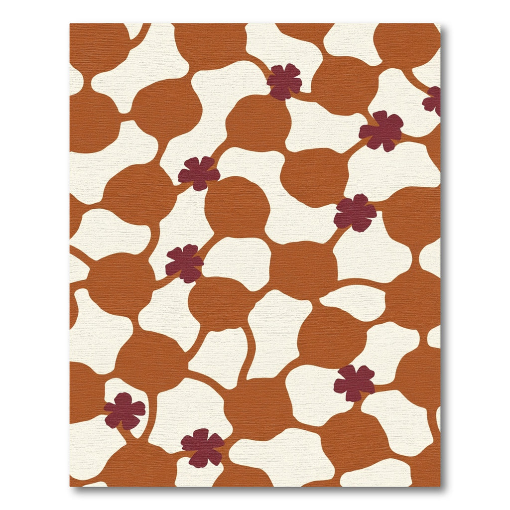 Terra Cotta Floral Cell Lattice Rug