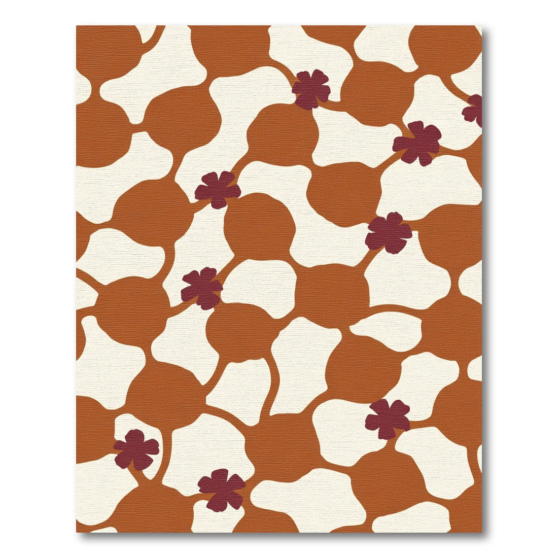 Terra Cotta Floral Cell Lattice Rug