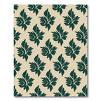 Deep Teal Leaf Pattern Rug