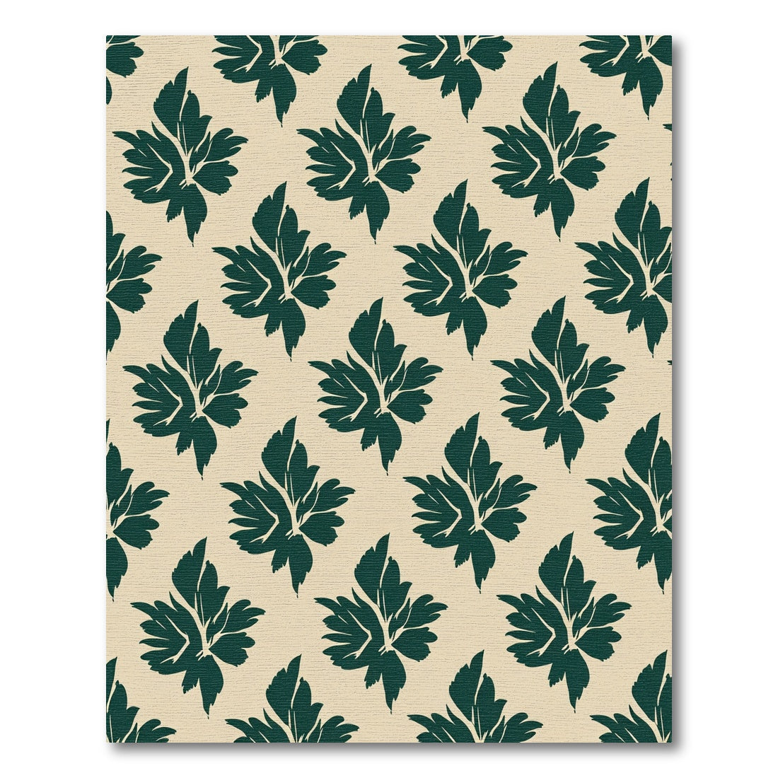 Deep Teal Leaf Pattern Rug