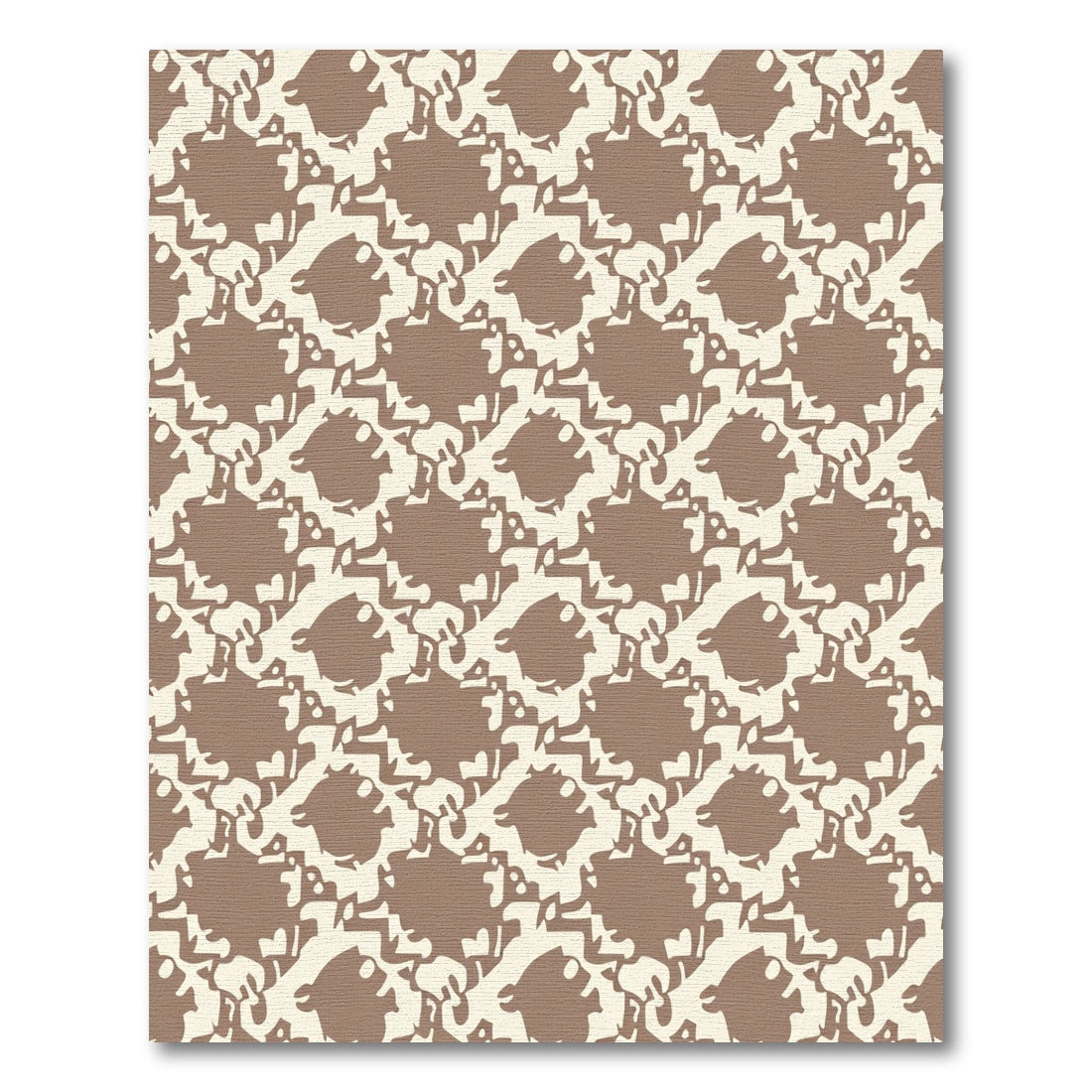 Cream And Taupe Abstract Starfish Rug