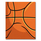 Orange Basketball Courtside Lines Rug