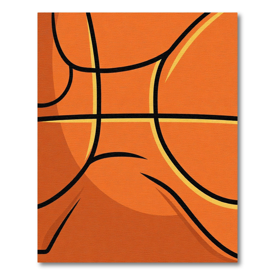 Orange Basketball Courtside Lines Rug